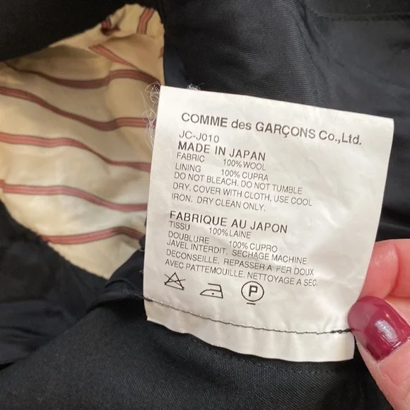 Junya Wananabe Comme des Garcons Black Wool Blazer - Picture 8 of 14